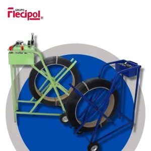Carrito porta fleje para fleje de plástico.